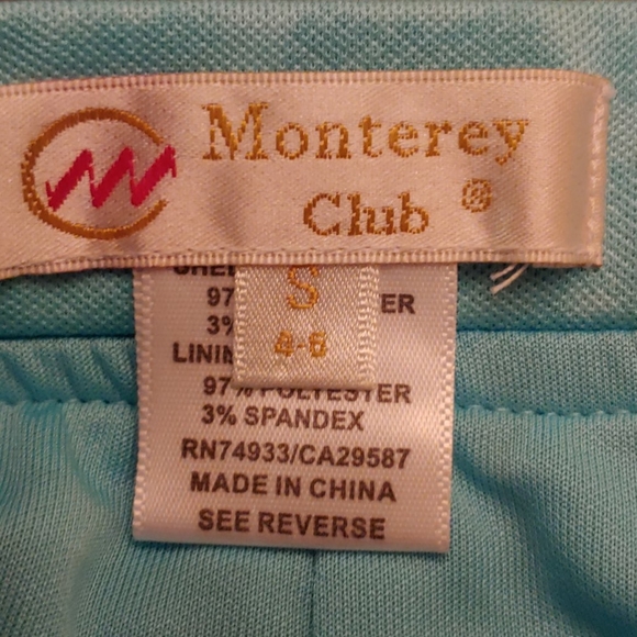NWT Monterey Club Teal/Turquois S Golf skort - Picture 8 of 10